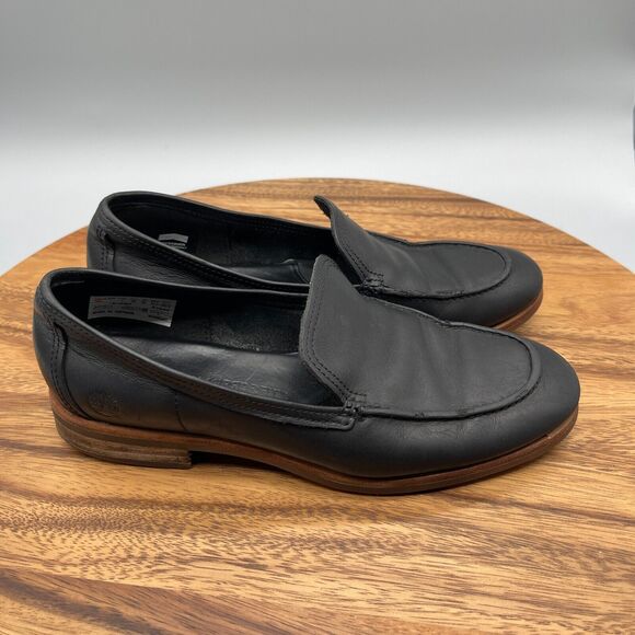 Timberland Somers Falls A1PBV Loafers Womens 7 Black Nubuck Leather Defender - Picture 1 of 9